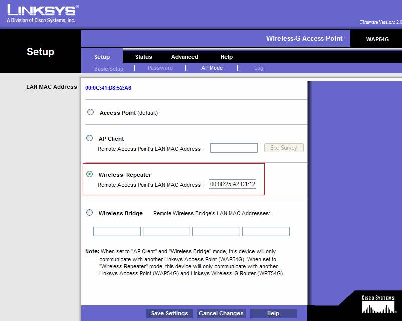 Soporte oficial de Linksys Configurando un WAP54G Como un Repetidor
