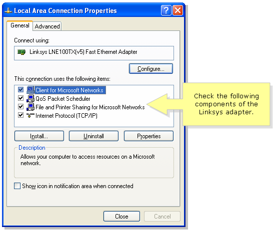 Client For Microsoft Networks Missing