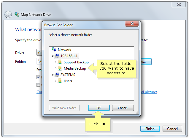 windows map network drive port