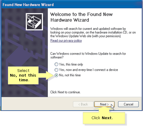 Stop Found New Hardware Wizard Vista