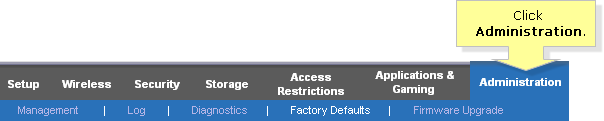 Linksys pass reset