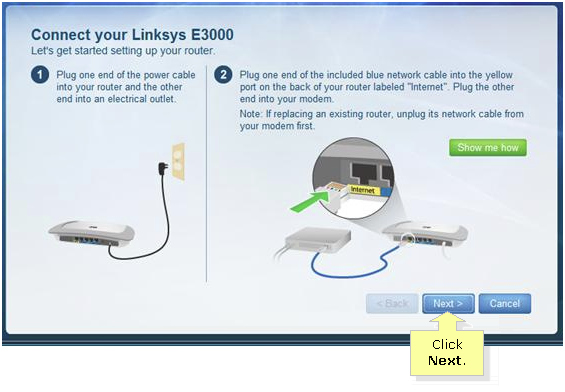 linksys connect router software step install setting modem support basic guide power manually