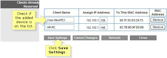 netgear genie dhcp reservations