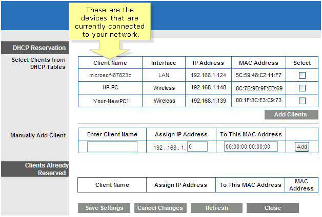Set static ip for access point using mac address free