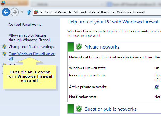 desactivar firewall windows 7