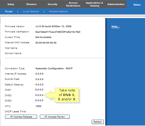 linksys router ip address