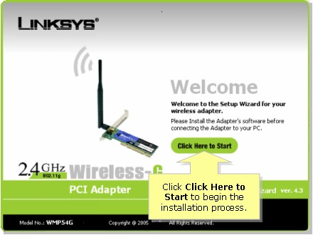 Linksys wireless-g pci adapter
