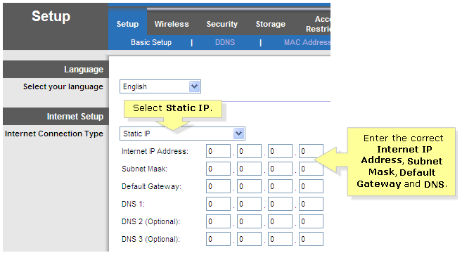 Static Ip Address Vista Router