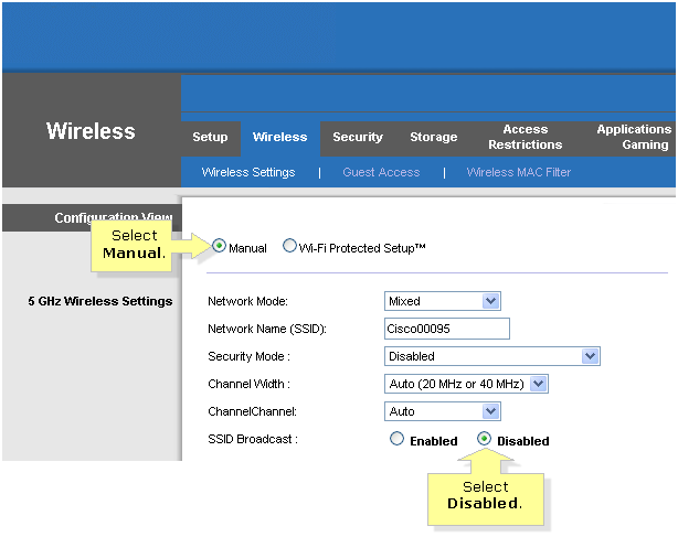 Setting up linksys wireless router