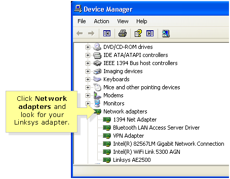 linksys network adapters for windows 10
